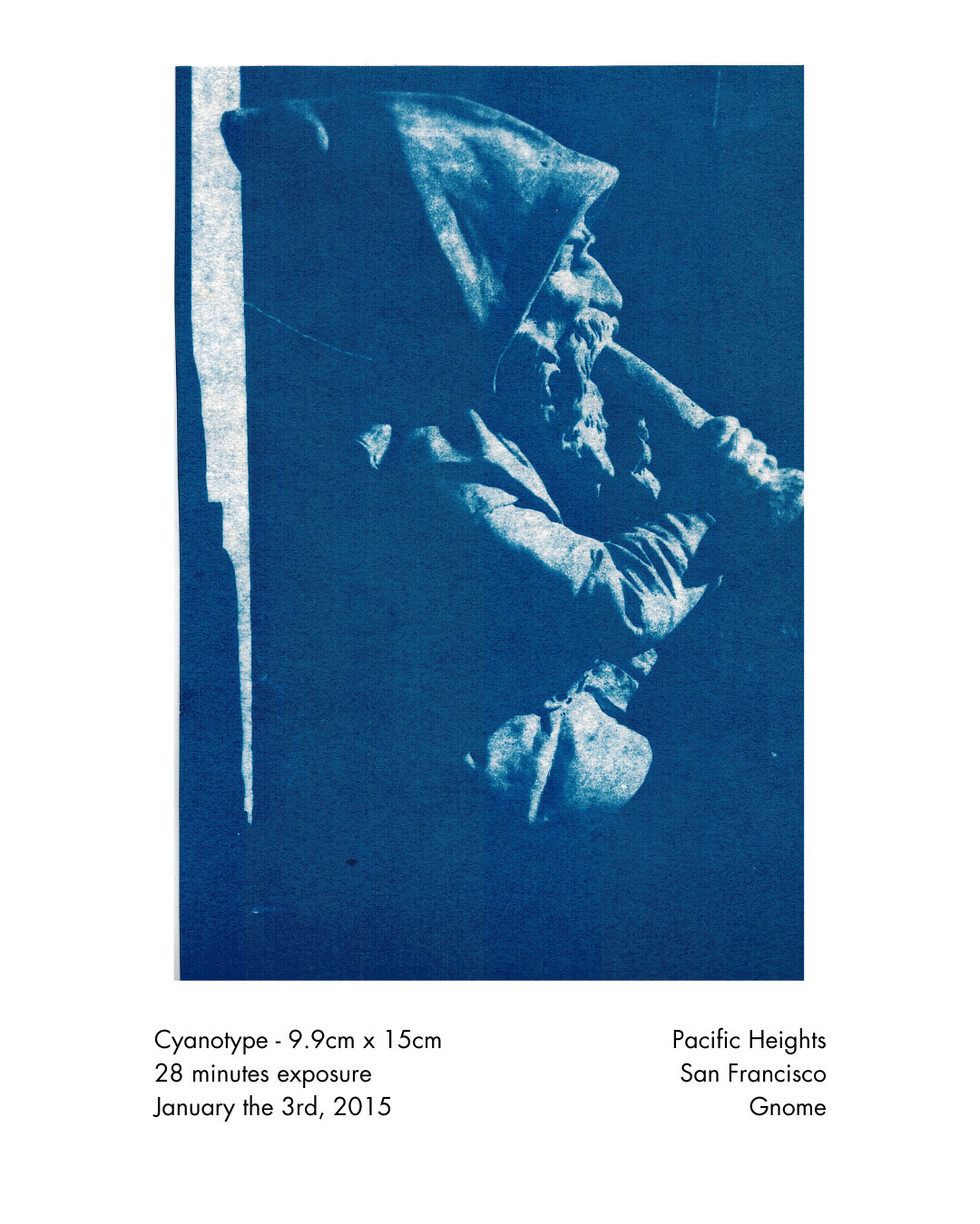Cyanotype - San Francisco - Pacific Heights - Gnome (1) - Mounted